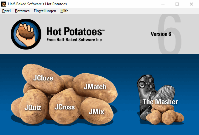 Hot Potatoes Startmenu
