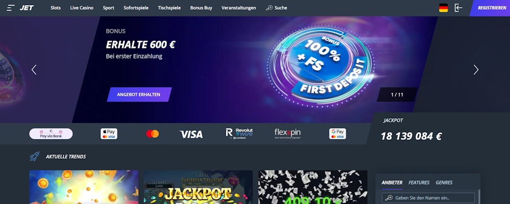 Jet ist das beste Cashback Casino